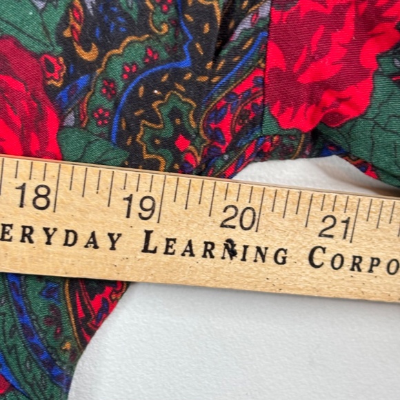 VTG 90s Lisa II Christmas Midi Dress 16 Floral Lace Collar Cottage Prairie Retro - Picture 9 of 13